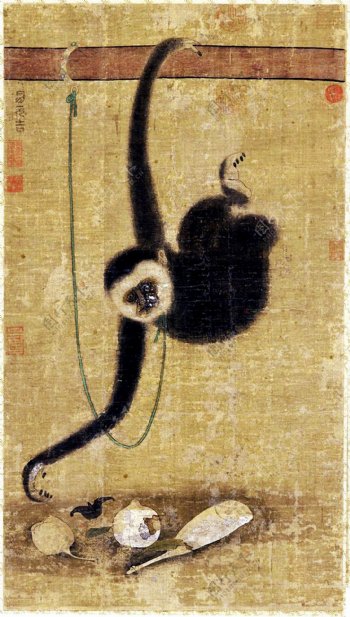 猿猴古画图片