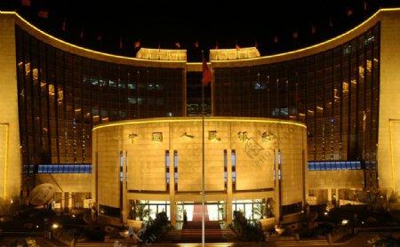 中国人民银行夜景图片