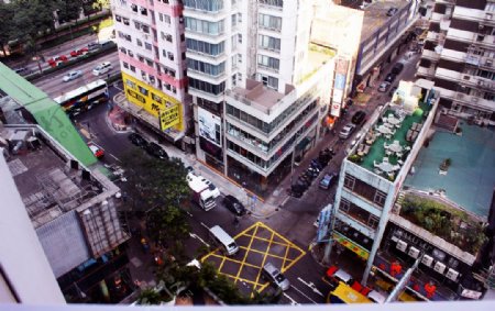 鸟瞰香港街头图片