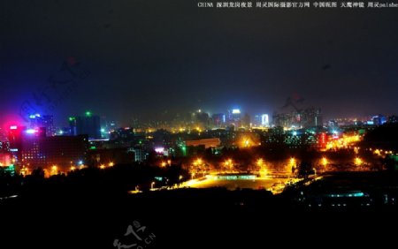 城市夜景彩色龙岗图片