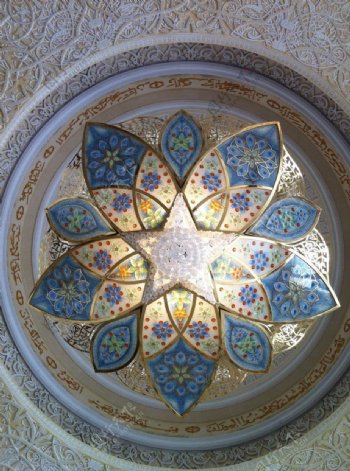 沙迦清真寺水晶吊顶图片