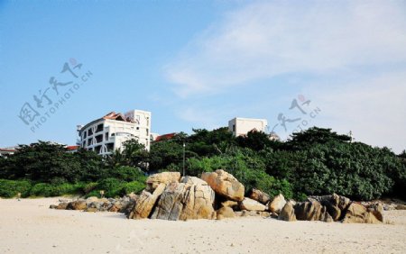 海南蜈支洲岛沙滩建筑图片