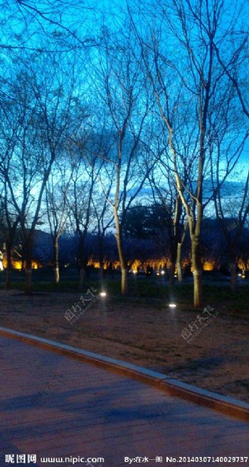 明城墙遗址夜景图片