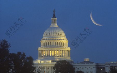 白宫夜景图片
