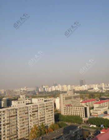 北京城区鸟巢眺望图片
