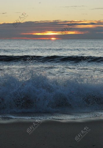海洋落日风光图片