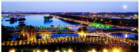 唐山南湖夜景图片