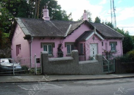 粉色房子图片