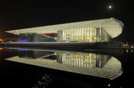 夜景天津文化中心图片