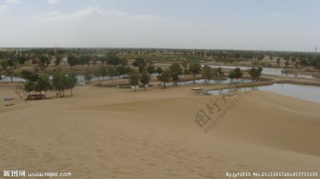新疆沙漠绿洲图片