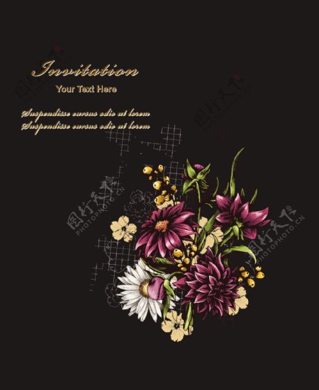 古典花纹花朵背景图片