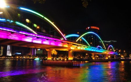 珠江夜景海珠桥图片