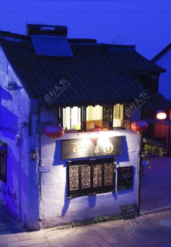 西塘夜景古建筑图片
