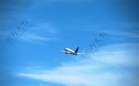 腾入蓝天的飞机图片