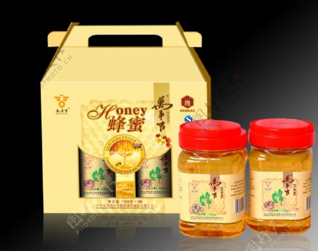 蜂蜜彩盒和瓶贴图片