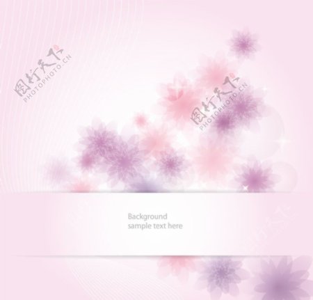 粉色梦幻花纹花朵花卉卡片图片