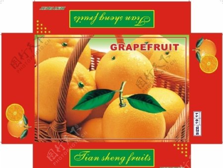 柑桔胡柚水果包装箱图片