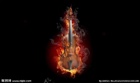 燃烧的小提琴图片