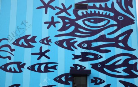 太平洋联合馆鱼形纹外墙图片