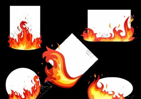 燃烧的纸张火焰图片