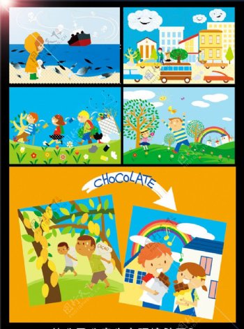 幼儿园儿童生态环境壁画图片