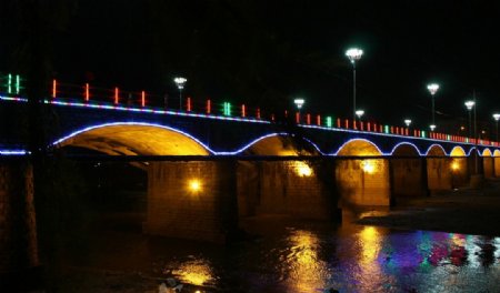 新沂蒙费县的桥夜景图片
