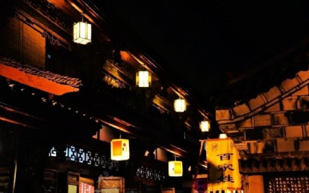 四川成都锦里夜景图片