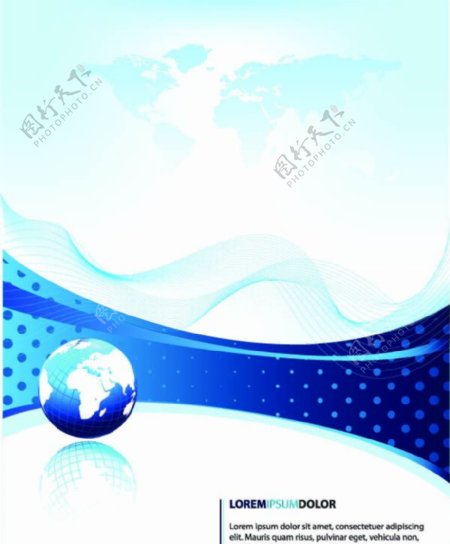 蓝色地球背景矢量图片