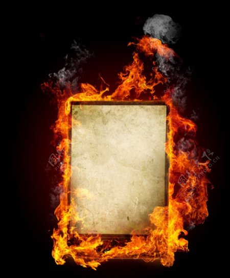 燃烧的相框图片