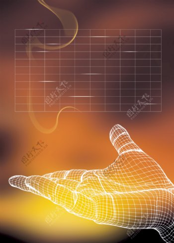 商务科技背景三维手势图片
