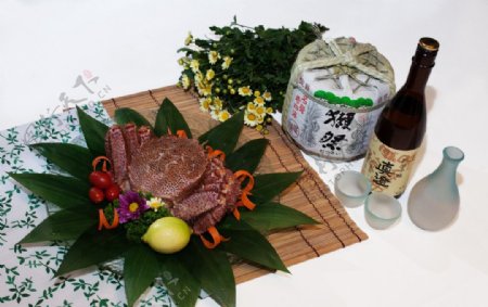 日本餐刺身蟹图片