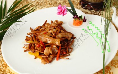 XO酱茶树菇炒肉青图片
