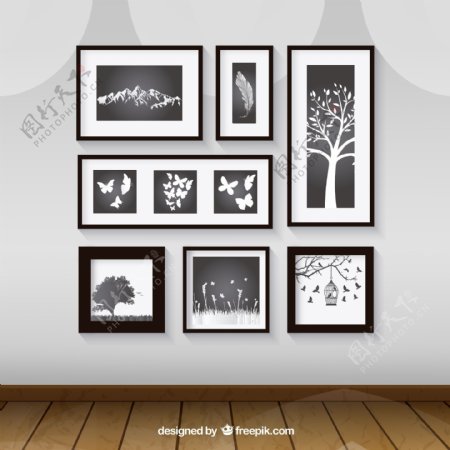 植物照片背景墙矢量图图片