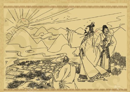 中国古代故事插画图片