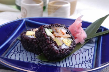 紫米花寿司图片