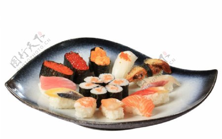 日本军航刺身寿司美食素材图片