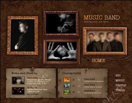 欧美乐队网站模板图片