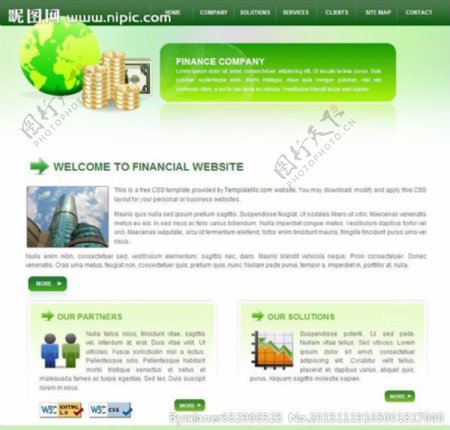 金融网站网页模板图片
