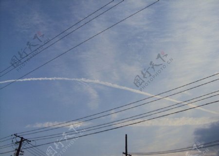 飞机云图片