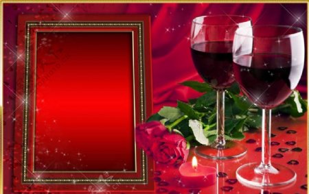 红酒相框图片