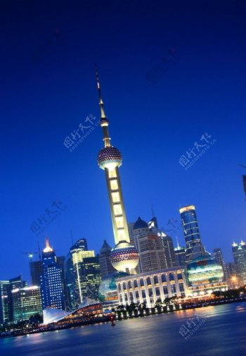 上海东方明珠外滩夜景浦江夜景图片