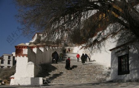 布达拉宫的台阶图片