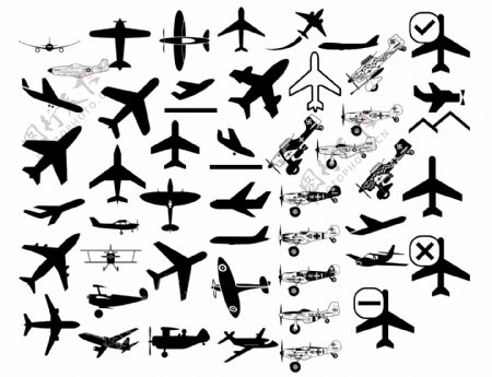 各种型号的飞机图标图片
