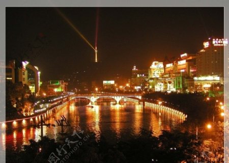 釜溪夜景图片