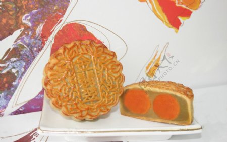 双黄金翡翠月饼图片