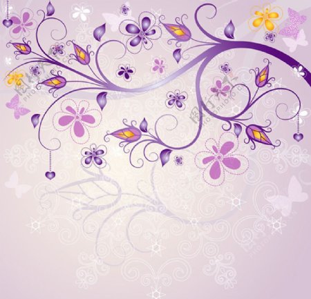 时尚紫色花纹图片