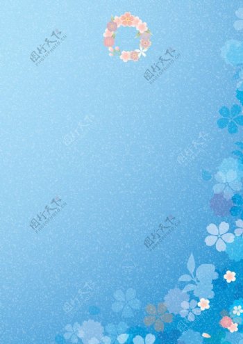 日系蓝色背景图片