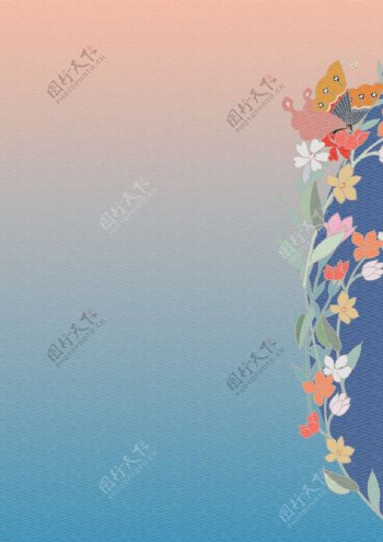 日系花纹背景图片