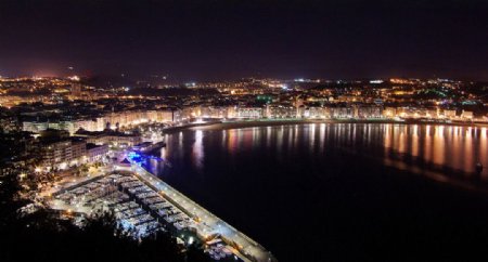 西班牙圣塞瓦斯蒂安夜景图片