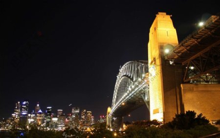 悉尼海港大桥夜景图片
